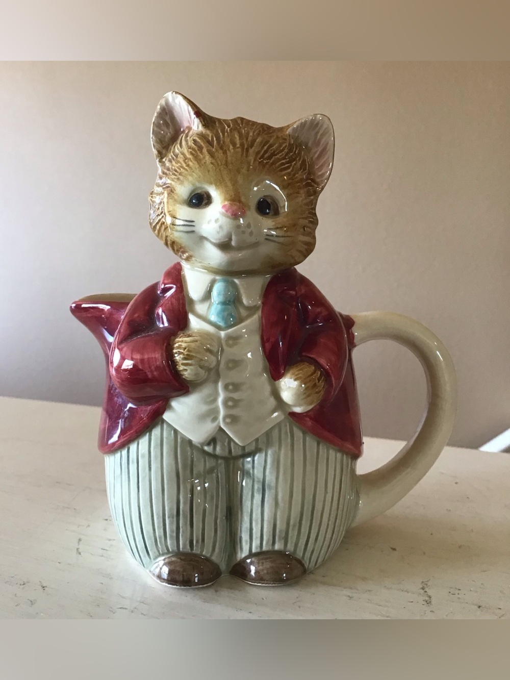 Vintage Otagiri Cat Mr. Whiskers Handpainted Creamer, Japan